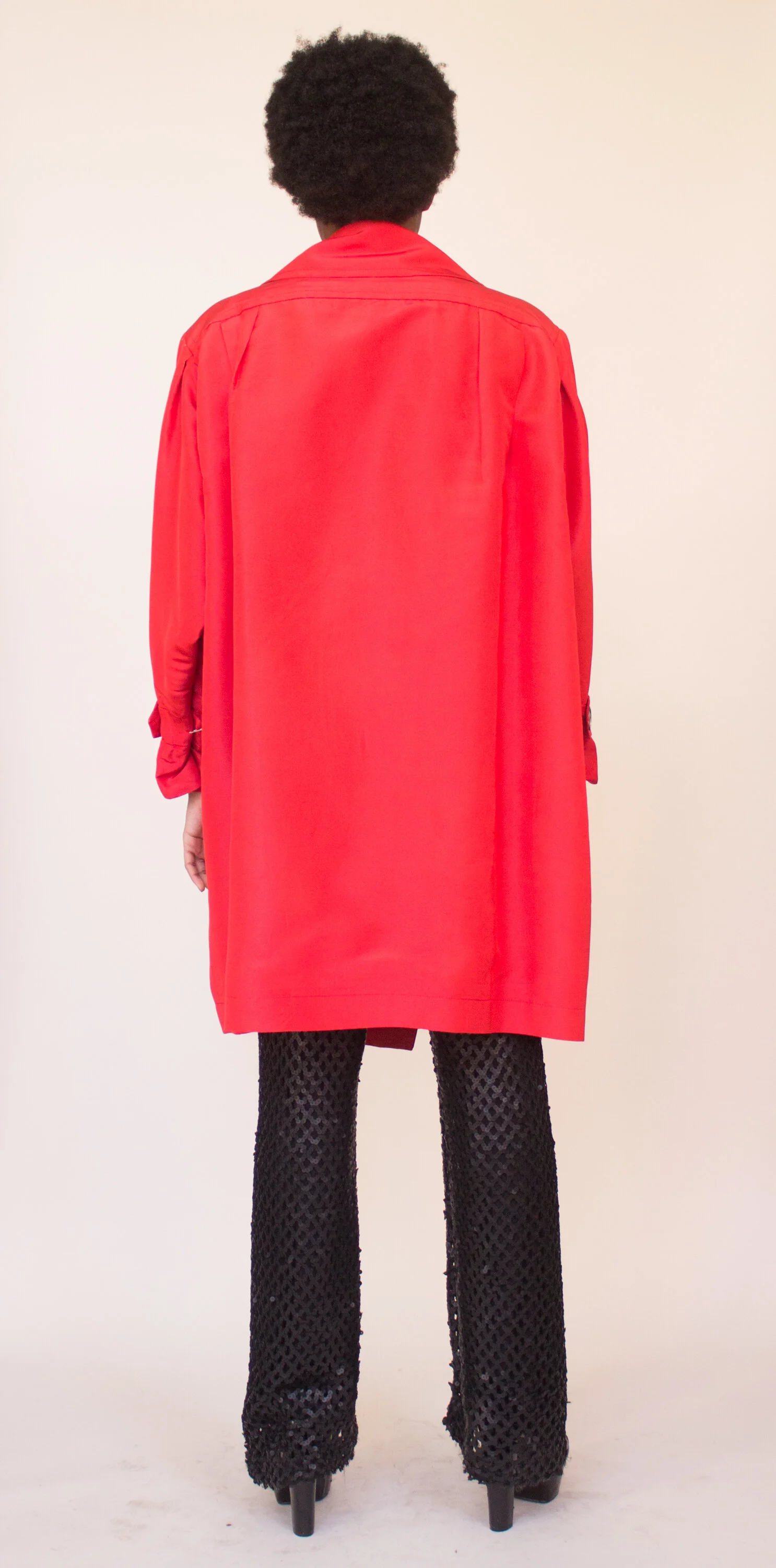 1980s YSL Red Silk Ultra Oversize Jacket — Wayward Collection